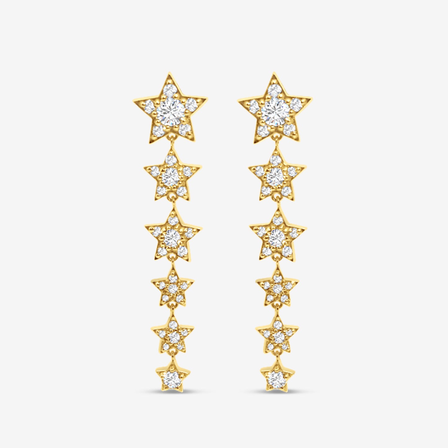 Pavé Stars Long Earrings