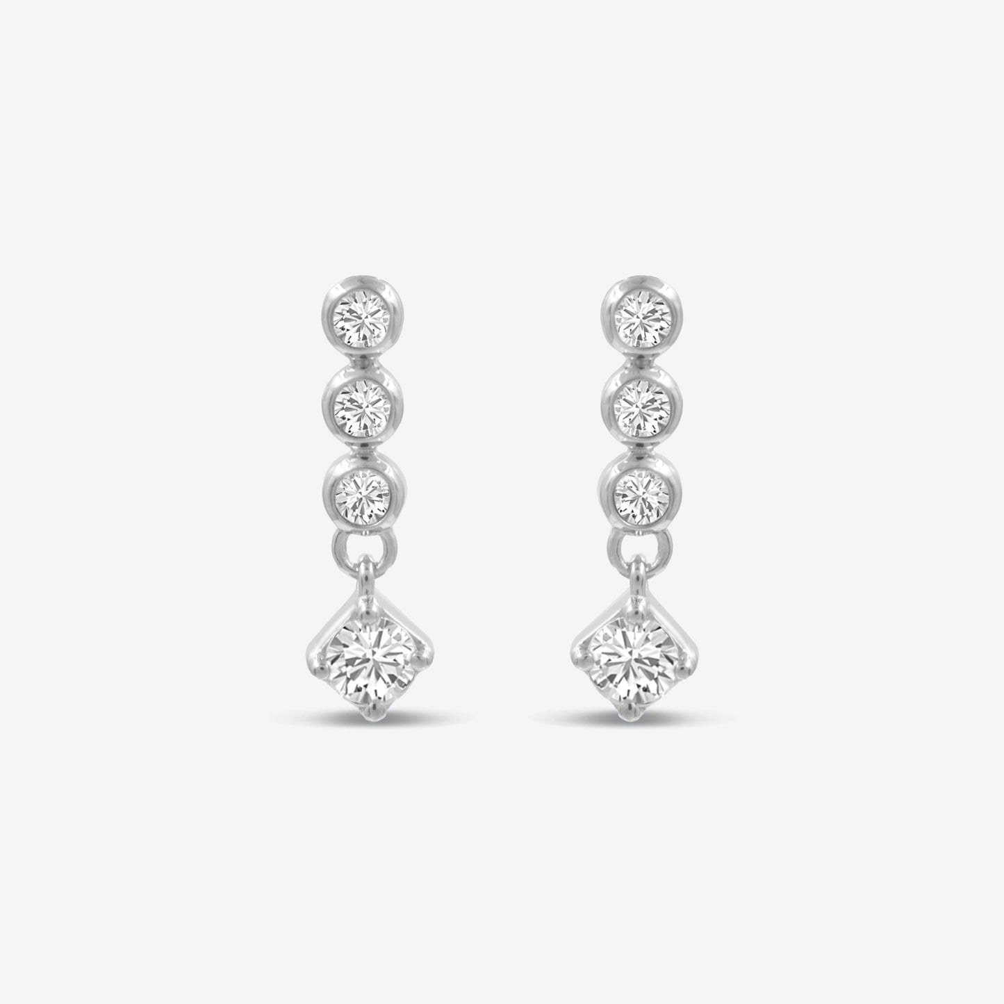 Sparkling Squares Earrings Silver