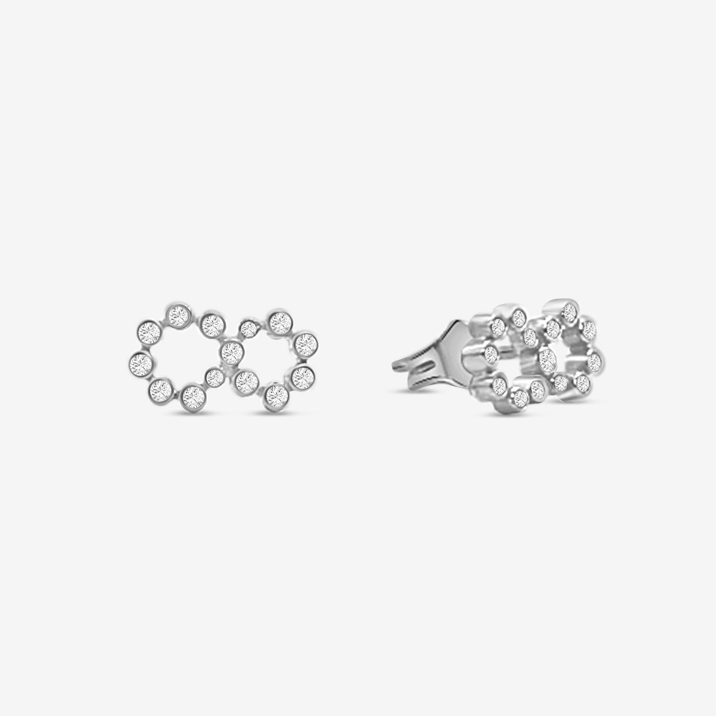 Infinity Stud Earrings Silver