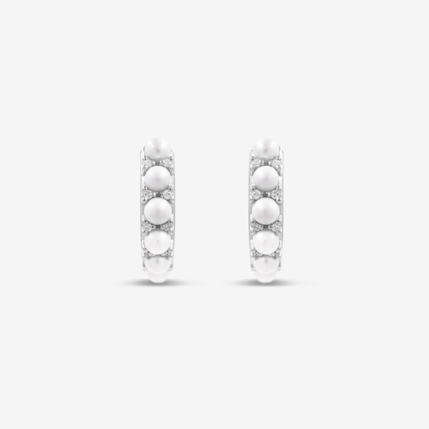 Pearl Hoops Silver