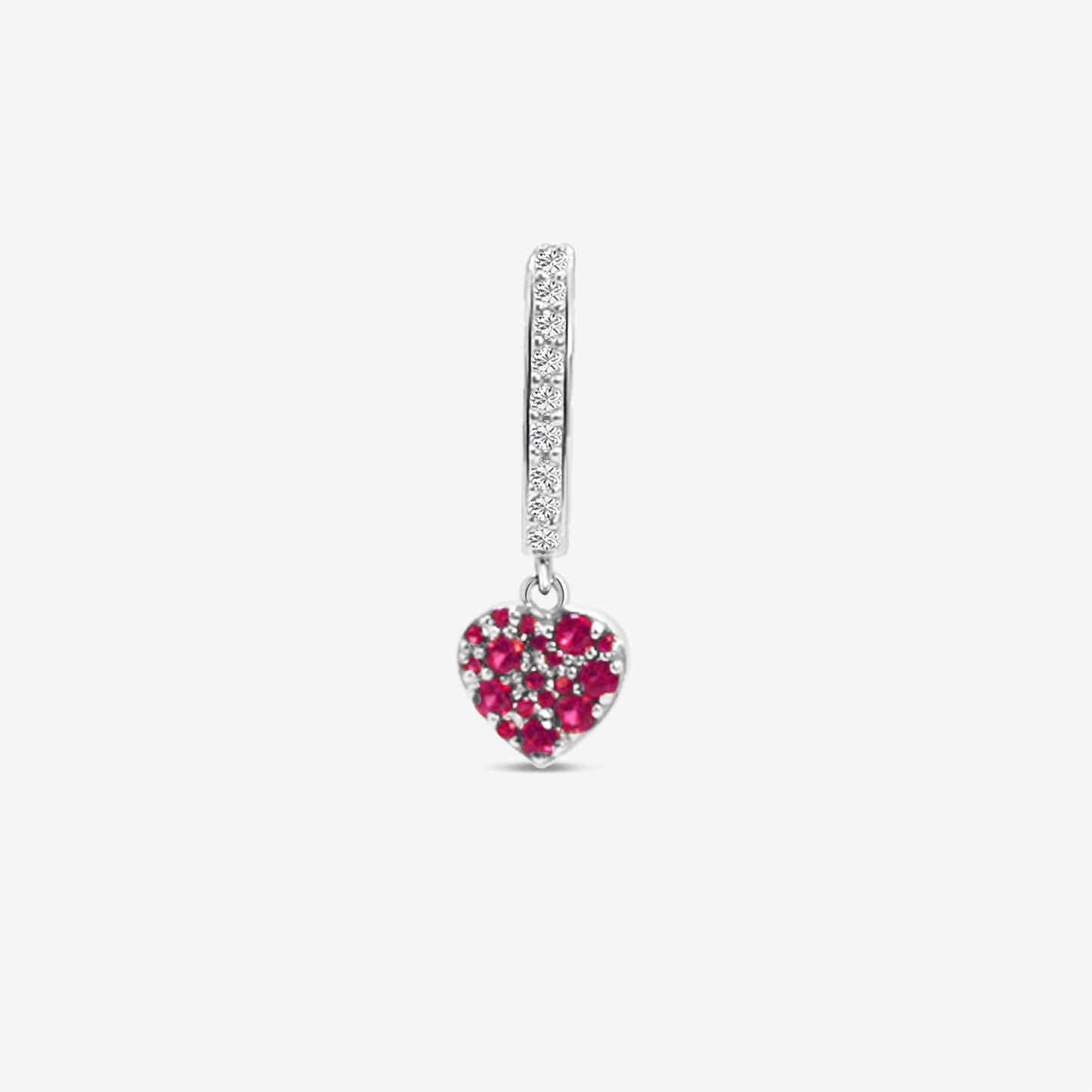 Symbol Single Hoop - Heart Silver