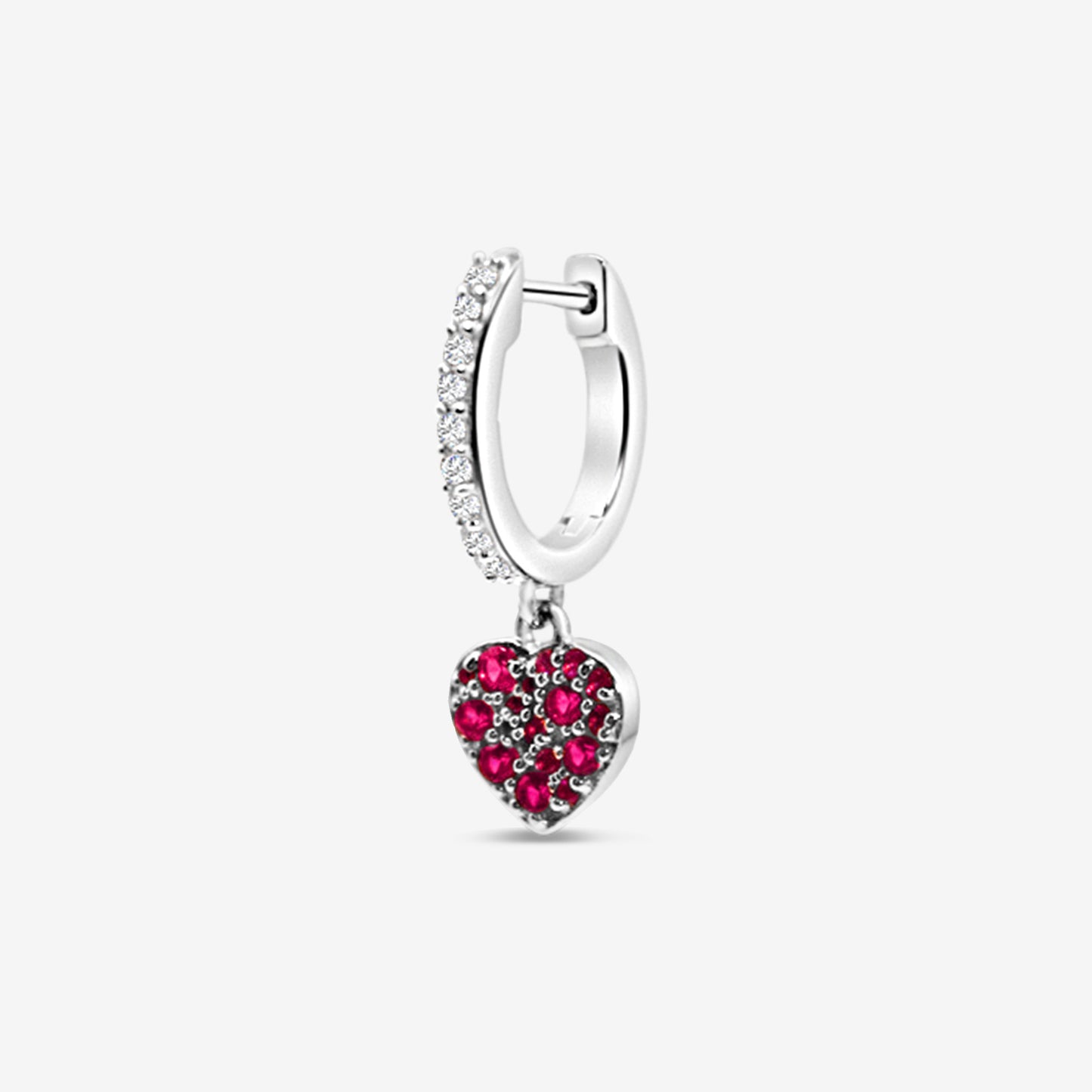 Symbol Single Hoop - Heart Silver