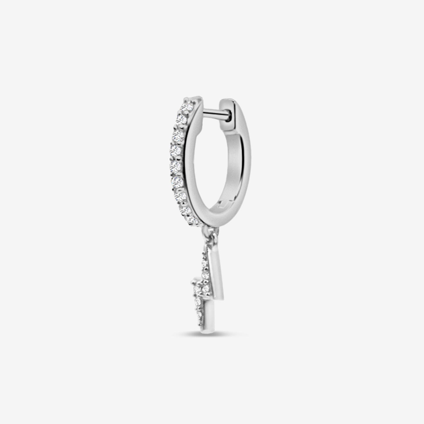 Symbol Single Hoop - Lightning Silver
