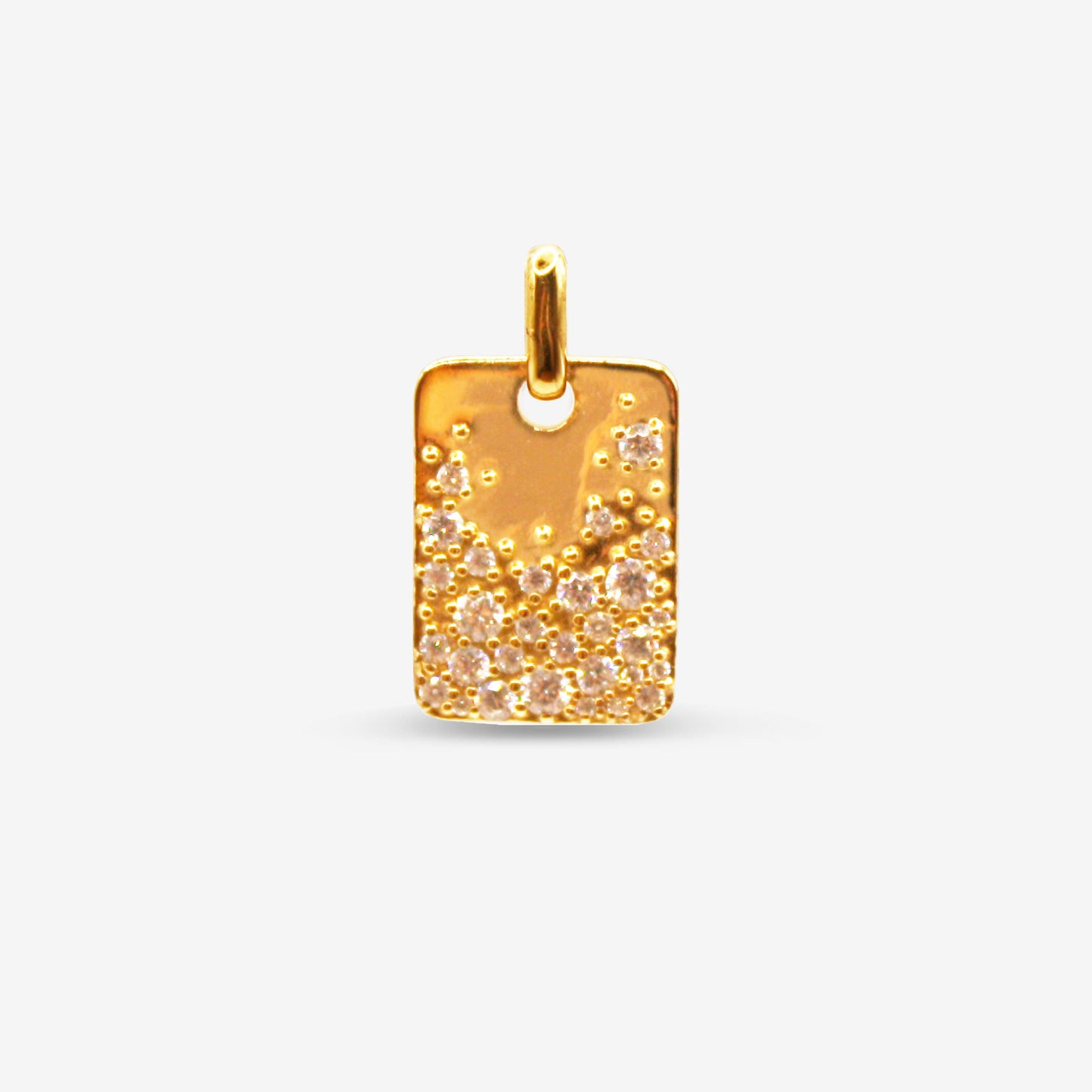 Sparkling Disc Square Pendant