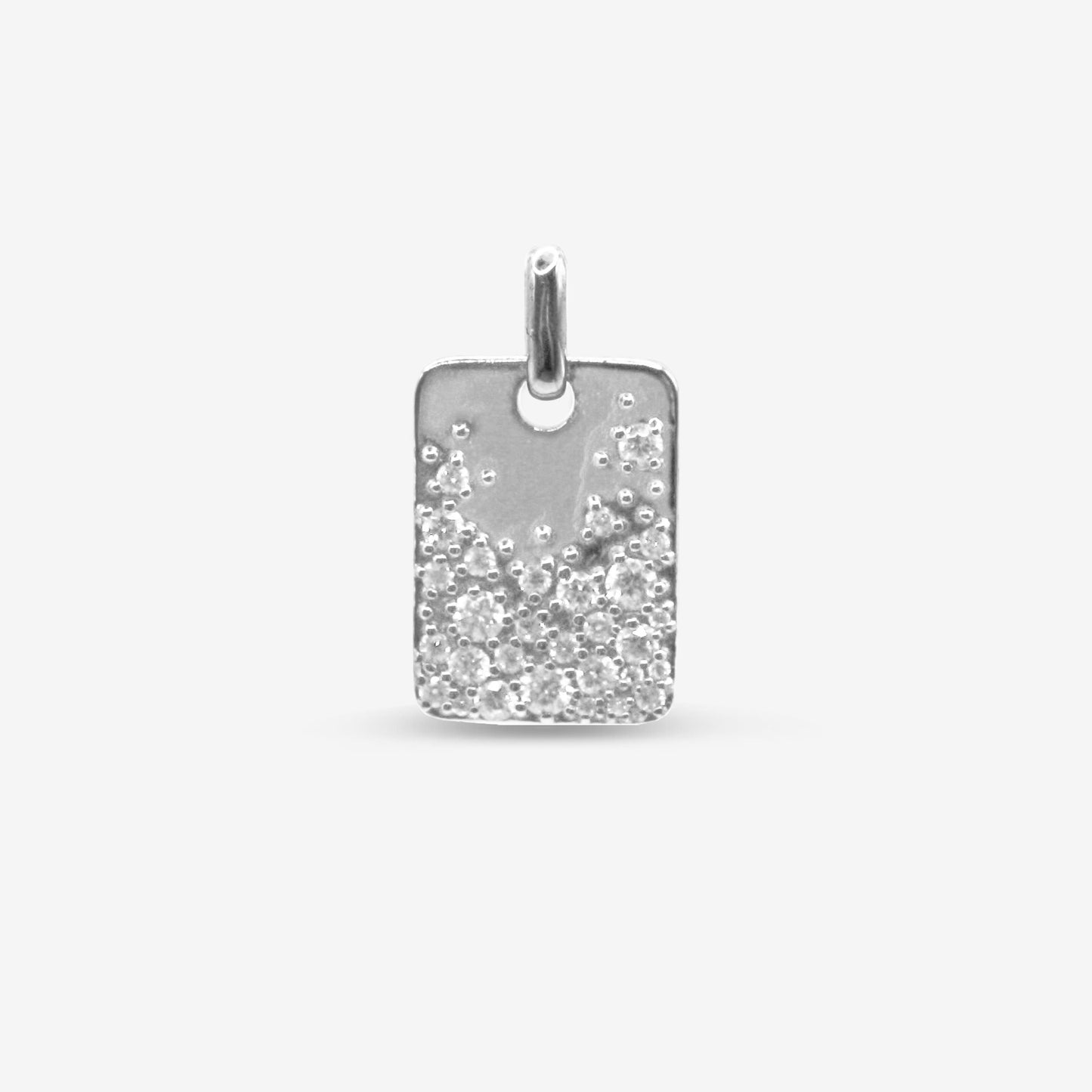 Sparkling Disc Square Pendant Silver