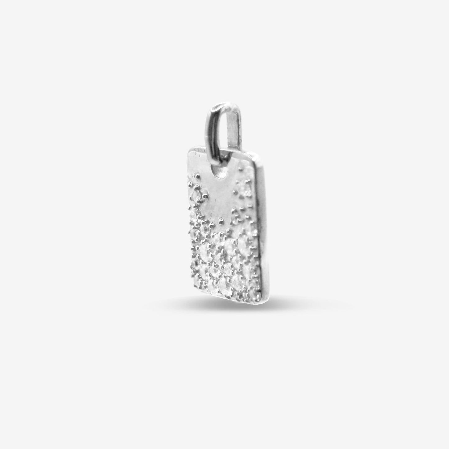 Sparkling Disc Square Pendant Silver
