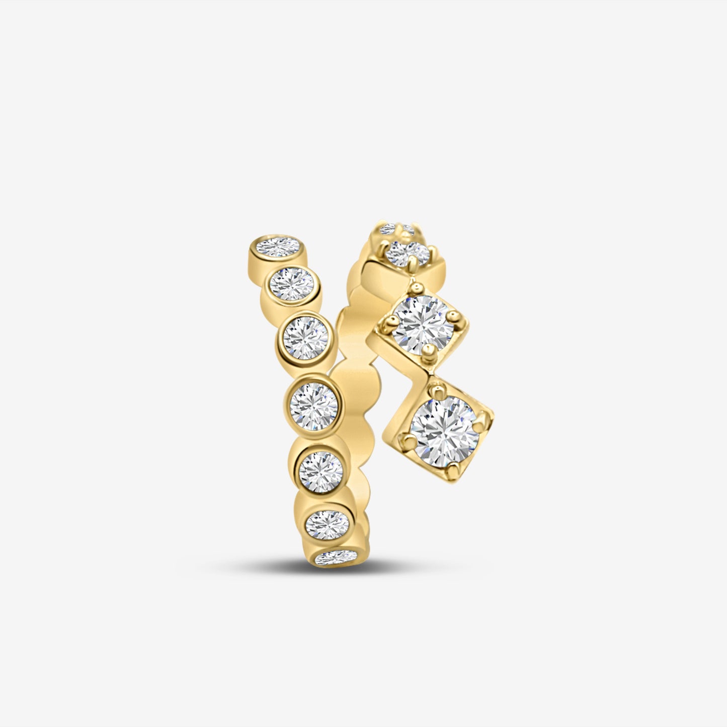 Sparkling Squares Open Ring