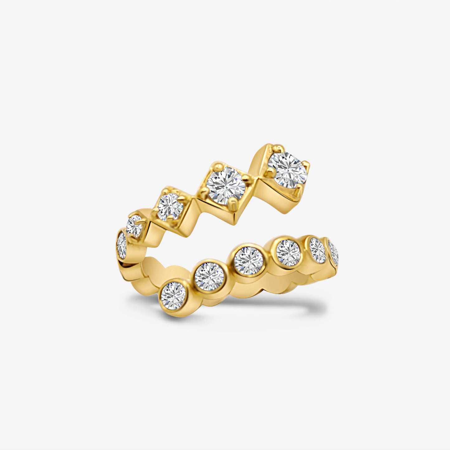 Sparkling Squares Open Ring