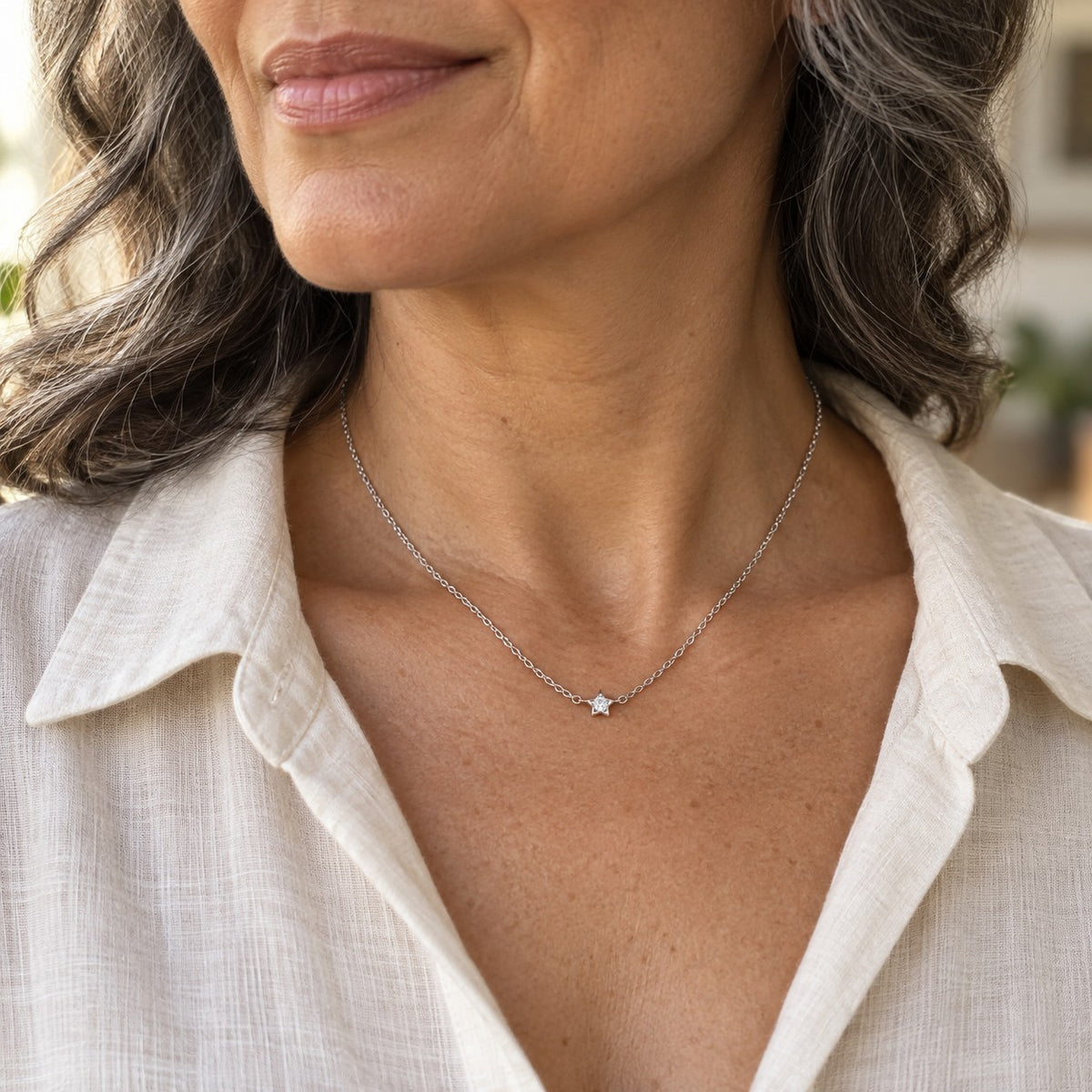Star Collier Necklace Silver