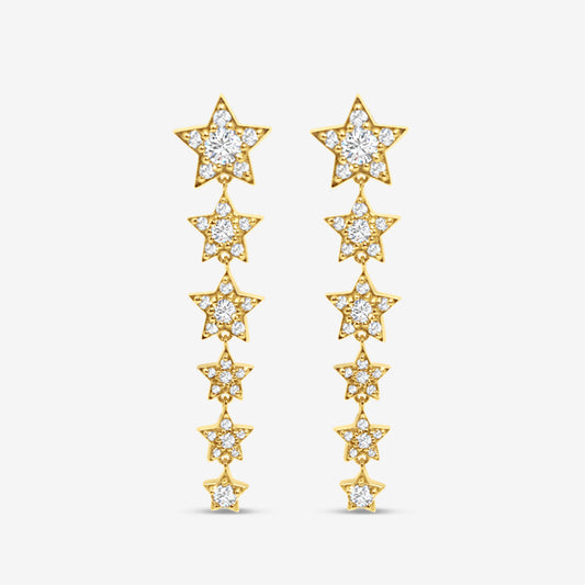 Pavé Stars Long Earrings