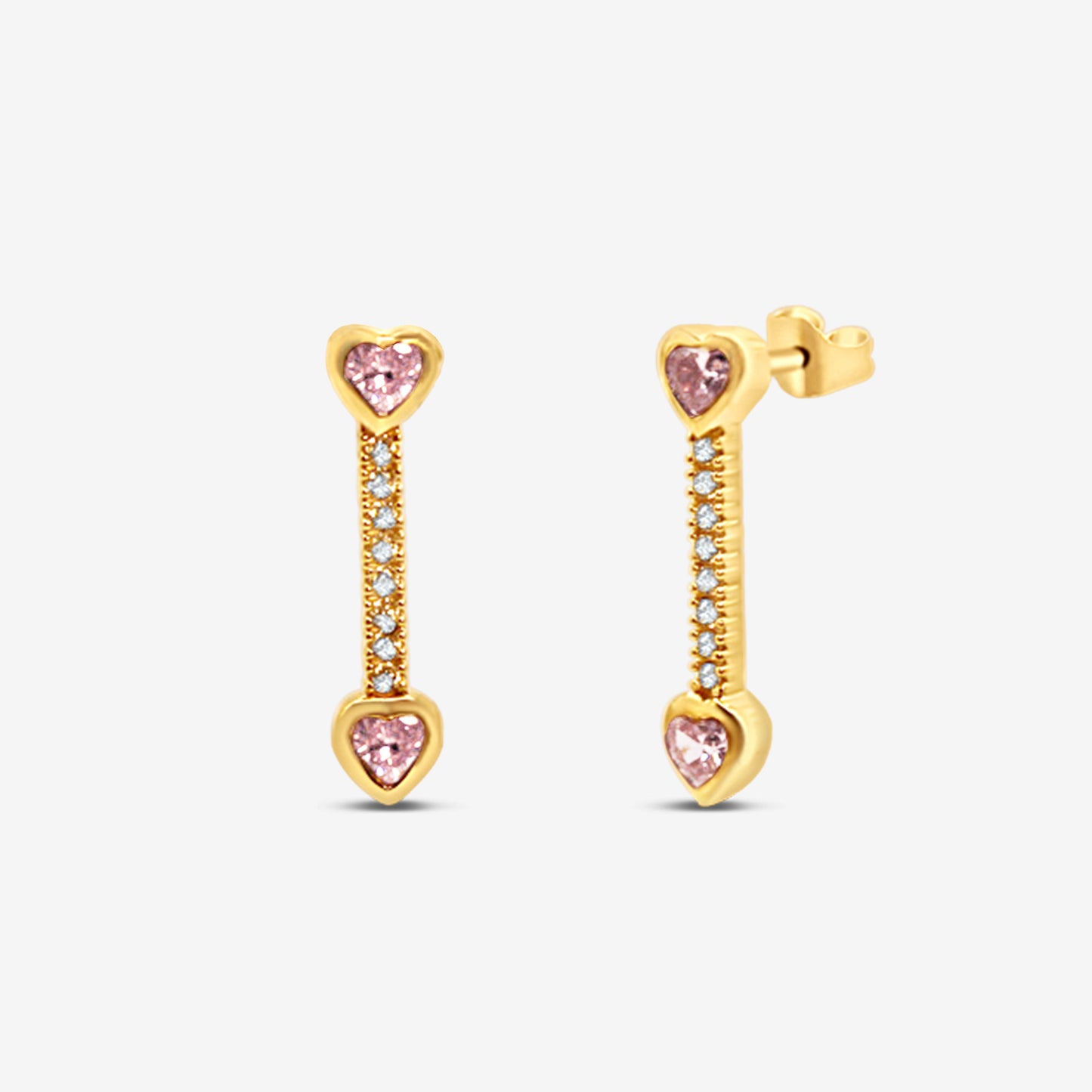 Shiny Hearts Stud Earrings