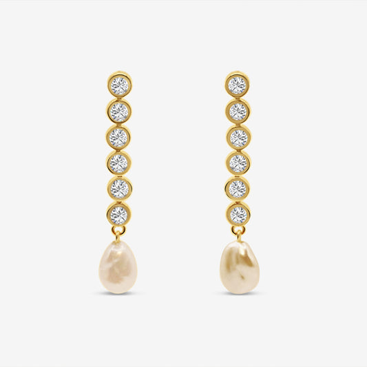 Baroque Pearl Long Drop Earrings