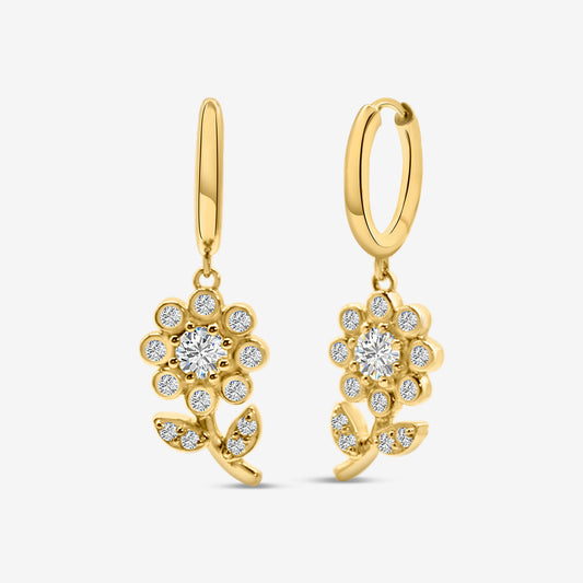 Flower Hoop Earrings