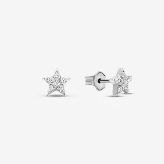 Pavé Star Small Studs Silver