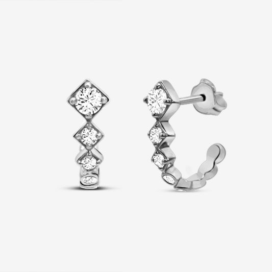 Sparkling Squares Huggies Silver