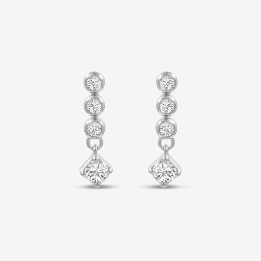 Sparkling Squares Earrings Silver