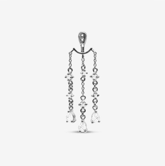 Behind The Ear Sparkling Single Silver