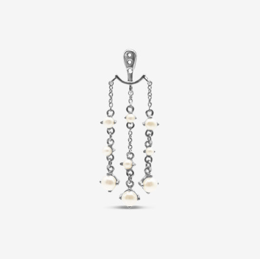 Behind The Ear Pearl Single Silver