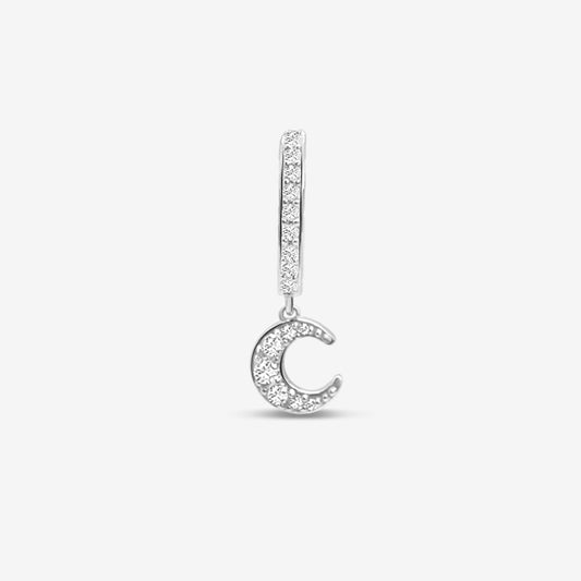Symbol Single Hoop - Moon Silver