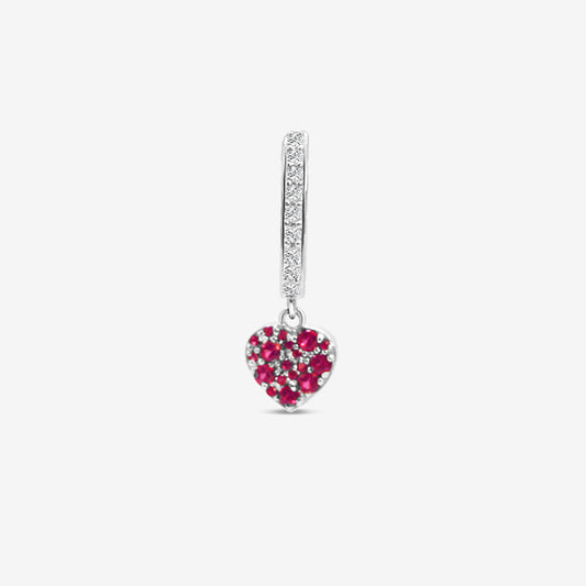 Symbol Single Hoop - Heart Silver