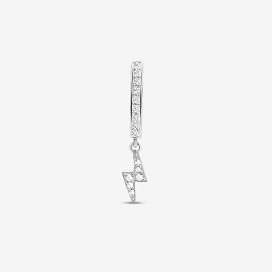 Symbol Single Hoop - Lightning Silver