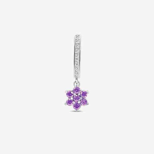 Symbol Single Hoop - Flower Silver