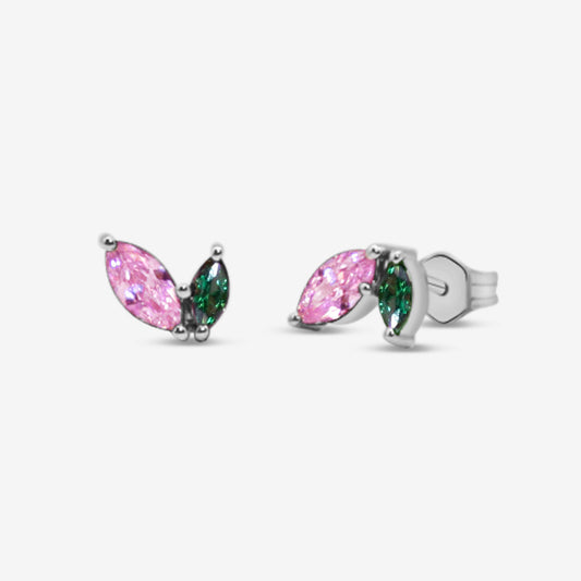 Tulip Stud Earrings Silver