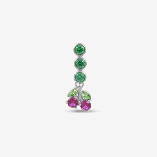 Single Cherry Earring Silver