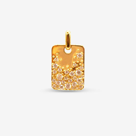 Sparkling Disc Square Pendant