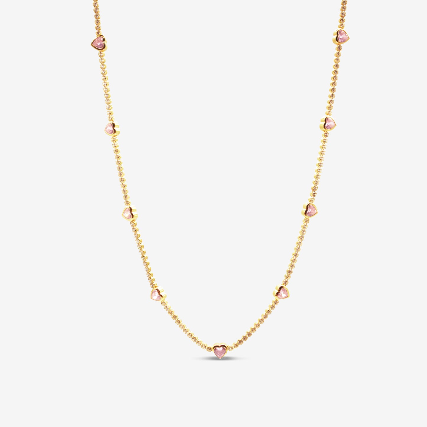 Skinnende Hjerte Collier Halskæde