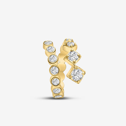 Sparkling Squares Open Ring