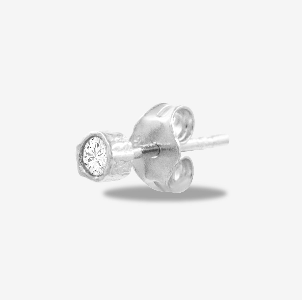 Mini Raw Stud Silver