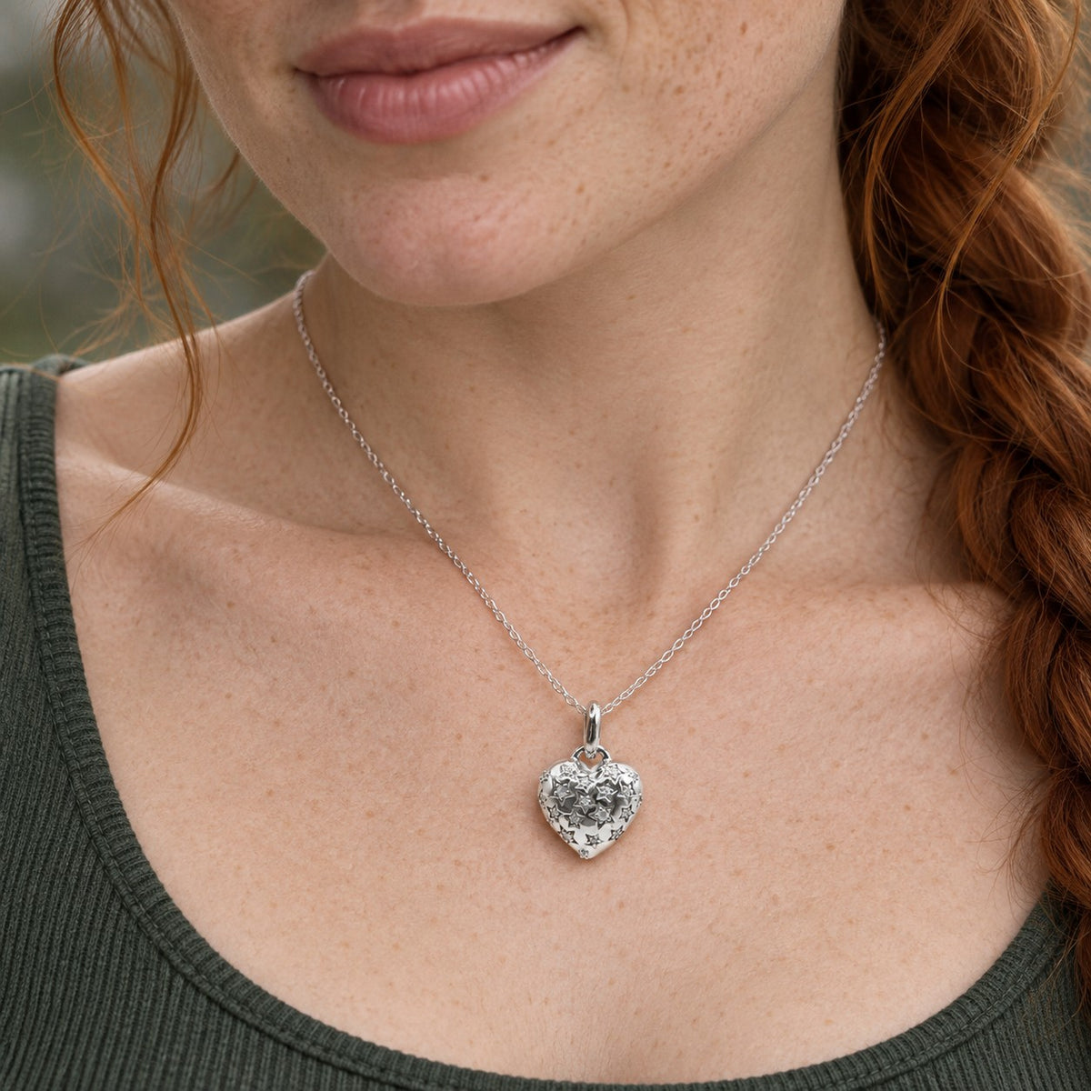 Heart Star Pendant Silver