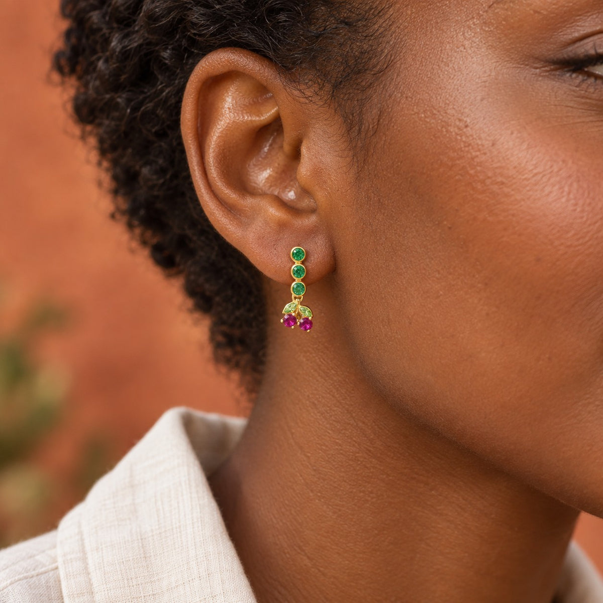Single Cherry Earring