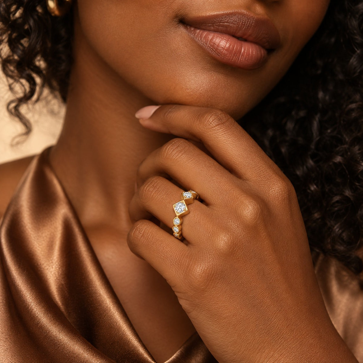 Sparkling Squares Ring
