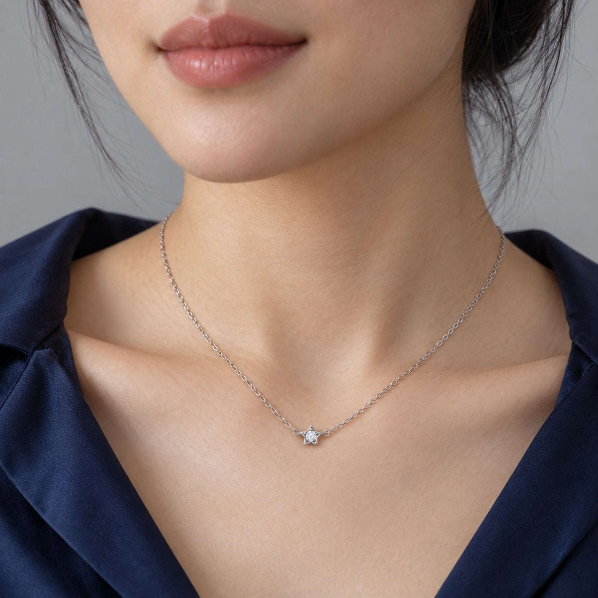 Star Collier Necklace Silver
